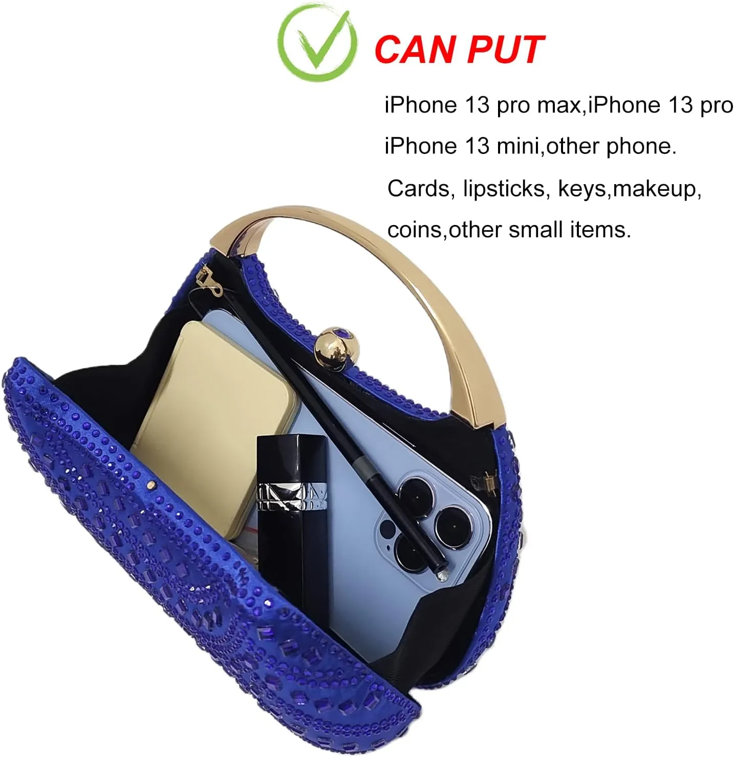 HUANG ZHUANG Elegant Crystal Clutch Rhinestone Handbags For Women Party Purse Wedding Prom Sparkly Bag