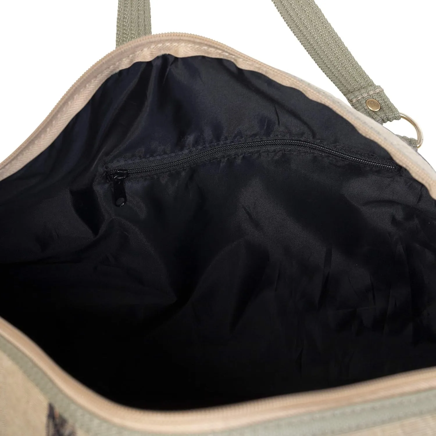 Huntley Equestrian 02135 Western Tapestry English Design Duffle Bag Lightweight Patterned Cotton Heavy Duty Handles Center Zipper Reinforced Bottom Durable & Long Lasting