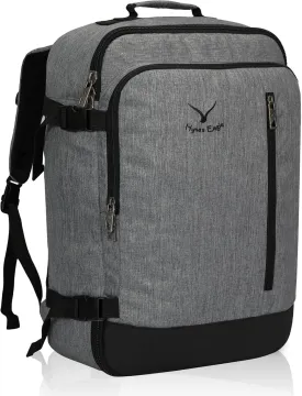 Hynes Eagle Carry on Backpack 38L Large Travel Backpack for Women Flight Approved Weekender Bag Laptop Backpack Men 15 inches Black Grey 2023