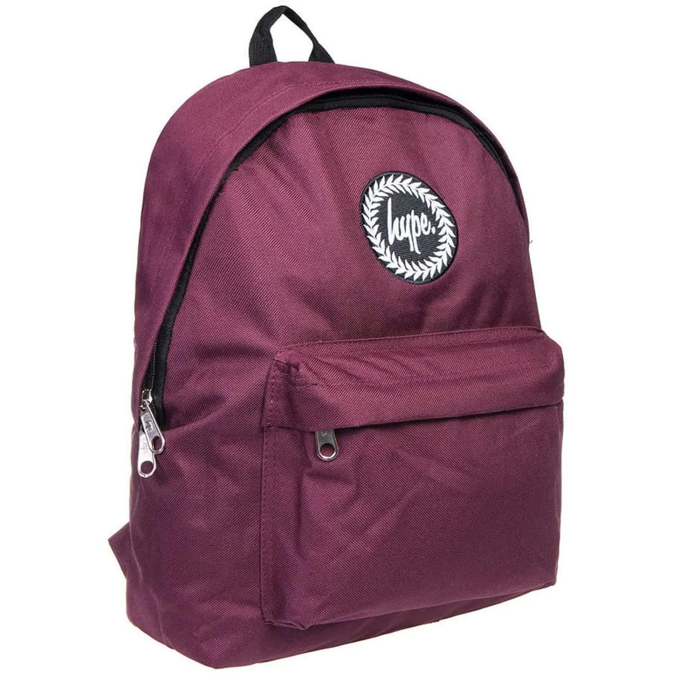 Hype Badge Burgundy Unisex Nylon Shoulder Bag Backpack