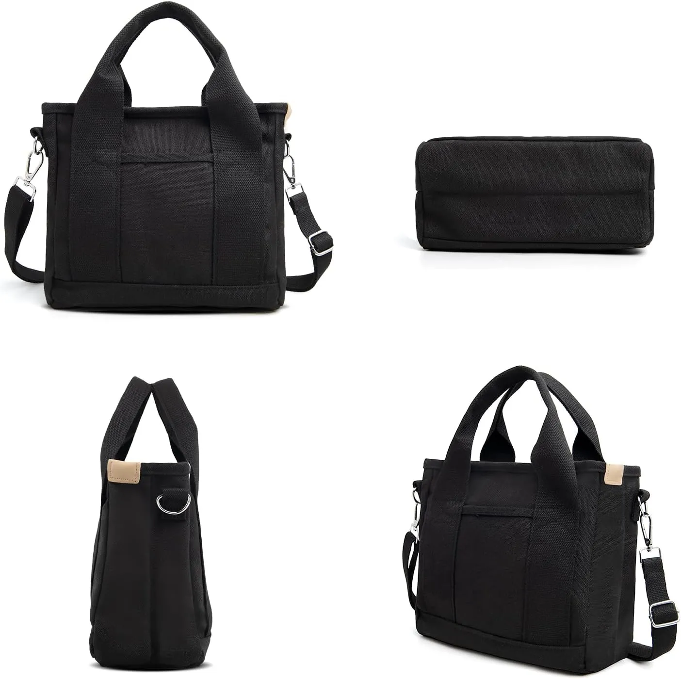 IwIeIaIrI Canvas Tote Bag for Women with Multi Pockets,Trendy Shoulder Handbag with Compartments for shopping,Work,Beach