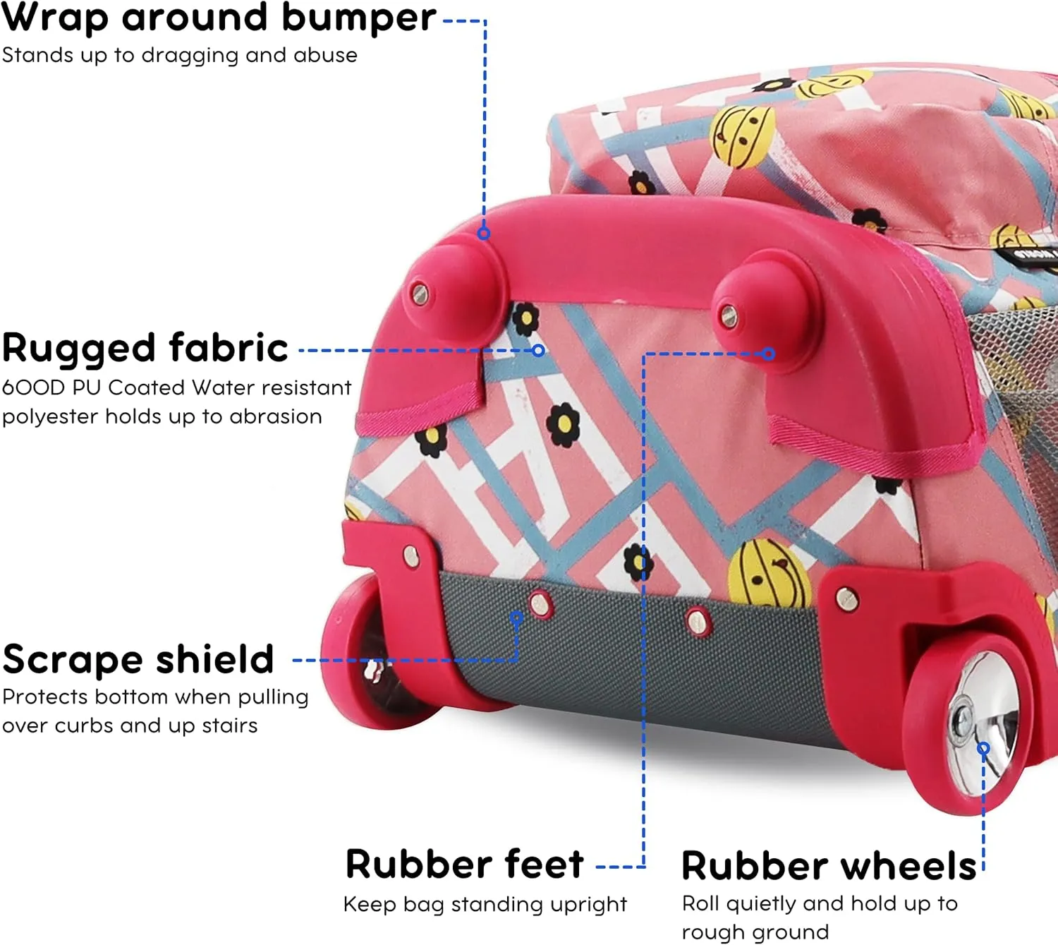 J World New York Sunrise Kids Rolling Backpack for Girls Boys Teen. Roller Bookbag with Wheels, Basketbally, 18"