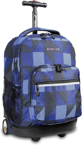J World New York Sunrise Rolling Backpack, Block Navy, One Size