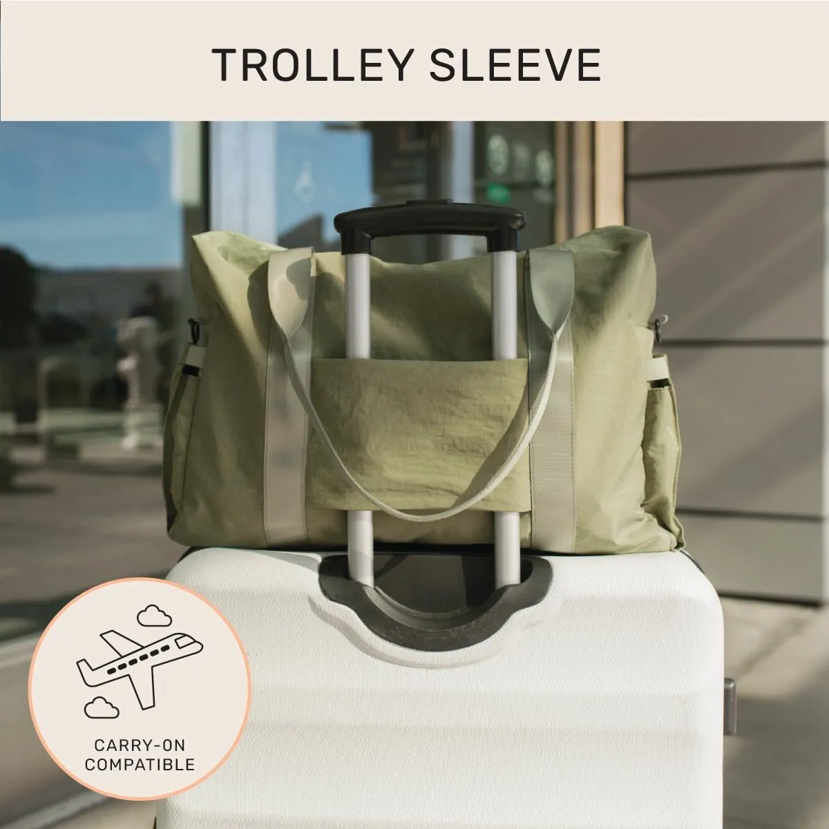 Jadyn Austin Carry-On Travel Duffel Bag for Women, 18 Weekender Bag with Laptop Sleeve, Durable Material, and Trolley Sleeve, Ideal for Work, Gym, and Overnight Trips (Dusty Green)