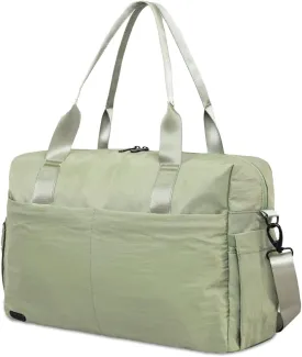 Jadyn Austin Carry-On Travel Duffel Bag for Women, 18 Weekender Bag with Laptop Sleeve, Durable Material, and Trolley Sleeve, Ideal for Work, Gym, and Overnight Trips (Dusty Green)