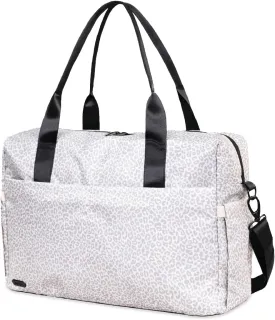Jadyn Carry-On Travel Duffel Bag for Women, 18 Weekender Bag with Laptop Compartment and Trolley Sleeve, Ideal for Work, Gym, and Overnight Trips (Desert Leopard)