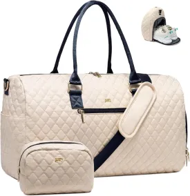 JFFD Travel Duffle Bag - Women's Weekender & Gym Duffel with Shoe Compartment & Wet Pocket, Perfect for Overnight Stays & Labor & Delivery