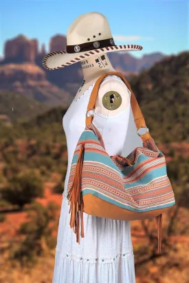 Jr. Turquoise Serape Weekender Bag