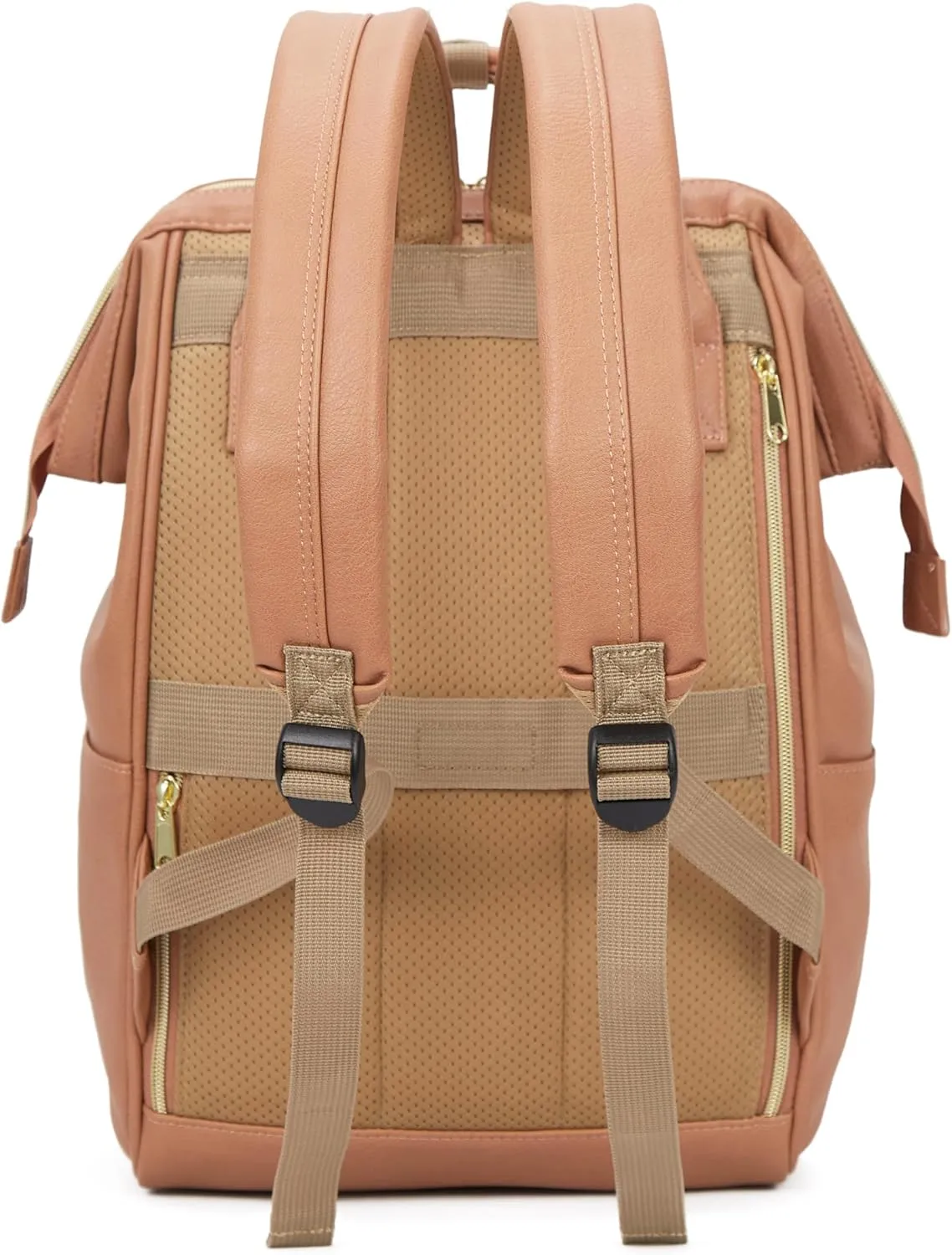 Kah&Kee Leather Backpack for Women and Men 15-inch Laptop Bag | Teacher Professional, Diaper Bag Backpack, Ideal for Work, School, Nurse, College & Travel (Tan Pink, Medium)
