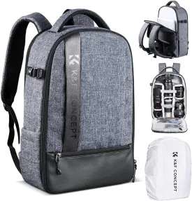 K&F Concept Camera Backpack Professional DSLR Camera Bag Waterproof Photography Bag for DSLR Cameras 15 inch with Laptop/Tripod/Lenses Large Capacity Bag