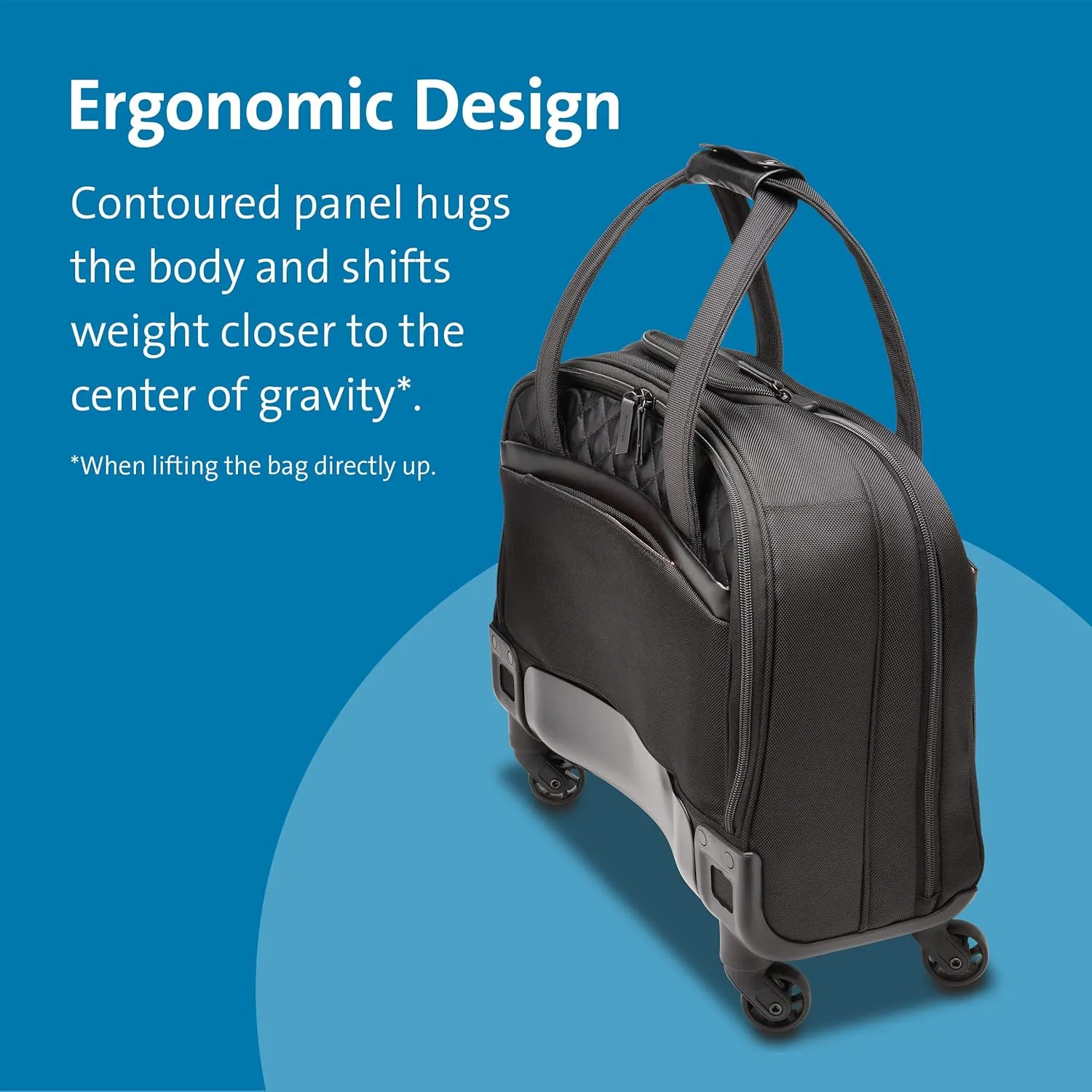 Kensington Contour 2.0 Laptop Rolling Bag, Briefcase, Laptop Spinner, Laptop Roller Bag wheeled,15.6, Water Resistant, Black (K60380WW)