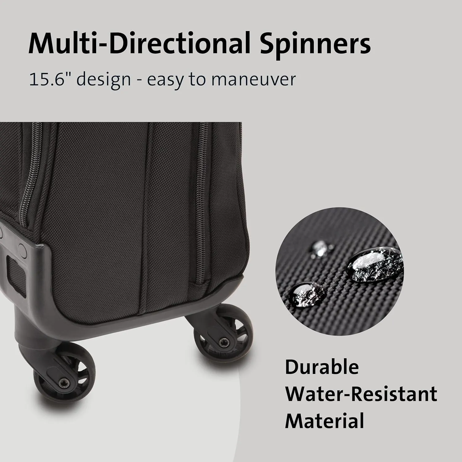 Kensington Contour 2.0 Laptop Rolling Bag, Briefcase, Laptop Spinner, Laptop Roller Bag wheeled,15.6, Water Resistant, Black (K60380WW)