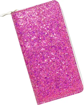 KUKOO Glitter Wallet for Women Shiny Long Phone Clutch Purse Ladies Card Holder