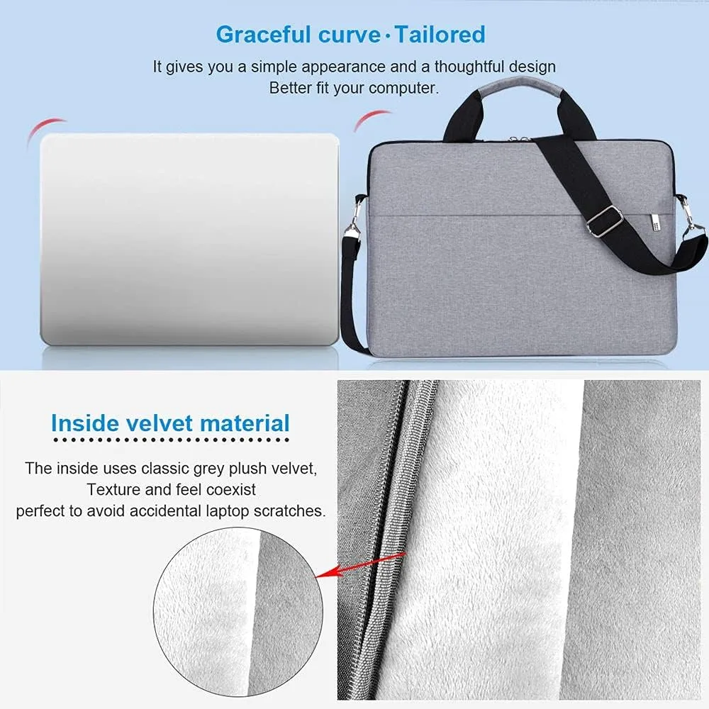 Laptop Sleeve Bag, Slim Shoulder Bag for Laptop or Tablet, Sleek Design15.6, Durable Sleek & Water-Repellent Fabric