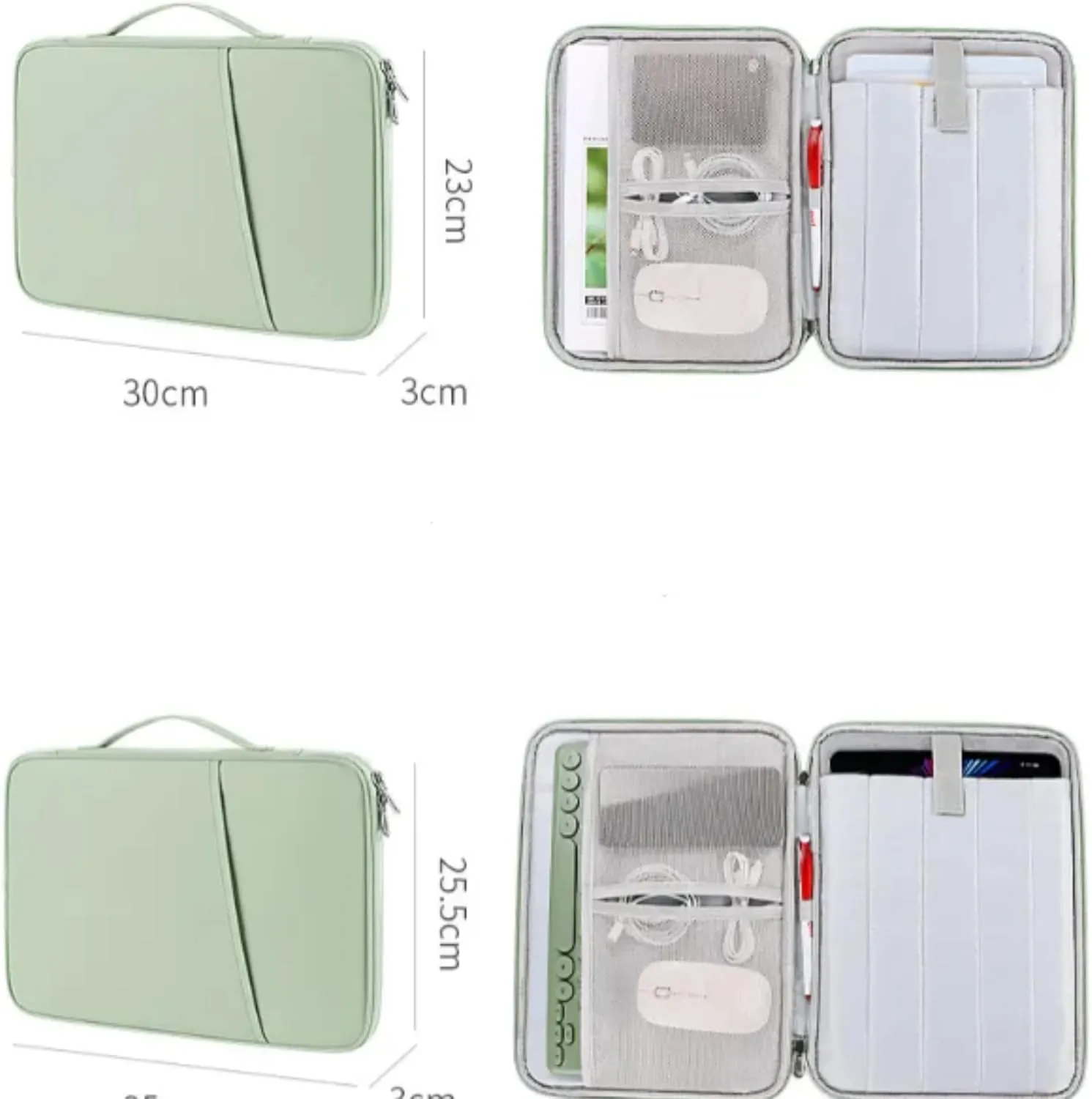 Laptop Sleeve Protective Sleeve Comaptible with MacBook Air/ 13-13.3 Notebook Multifuctional Briefcase Bag with Handle for Comfortable Travel (Lime Green)