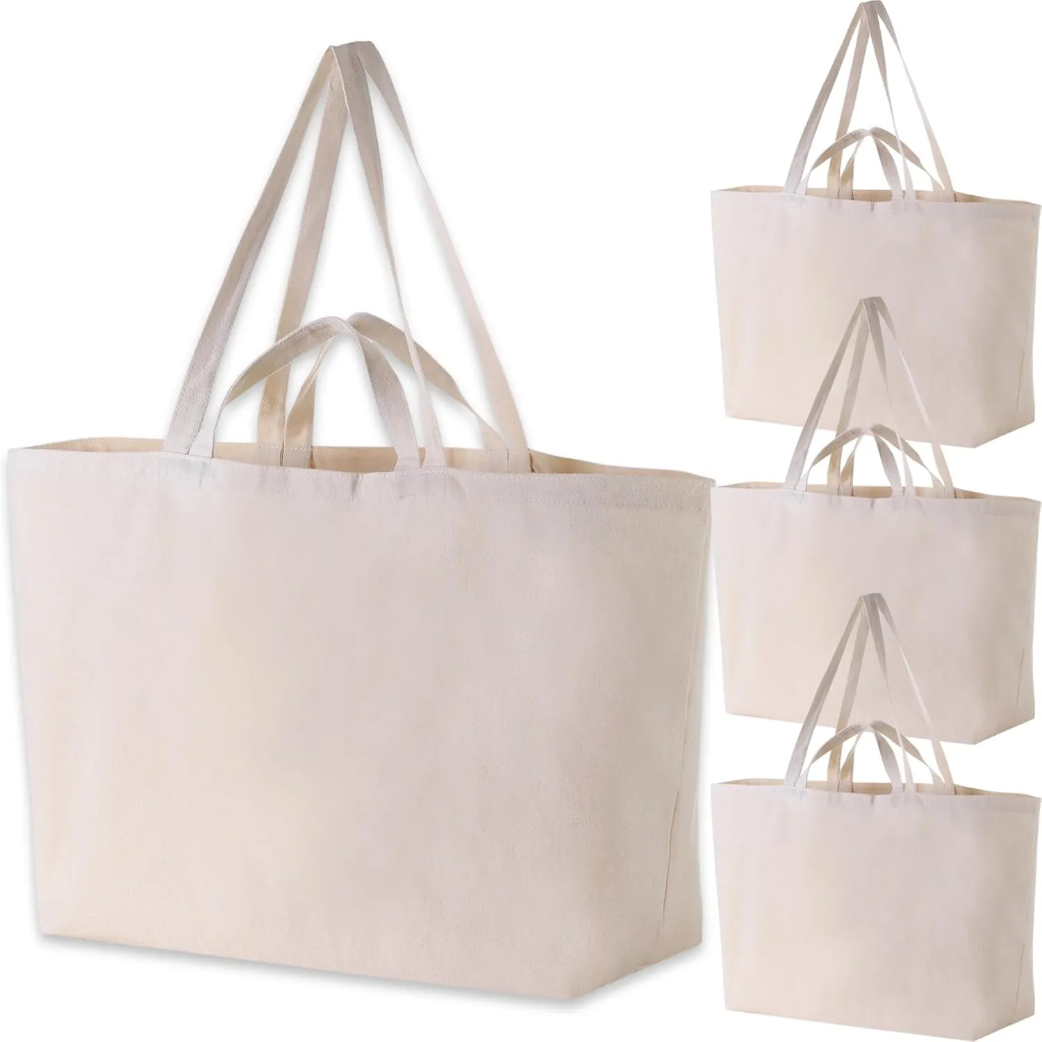 Large Sturdy Canvas Tote Bag -27" X 16" X 8" Extra Big Largest Grocery Shopping Beach Reusable Totes Bags