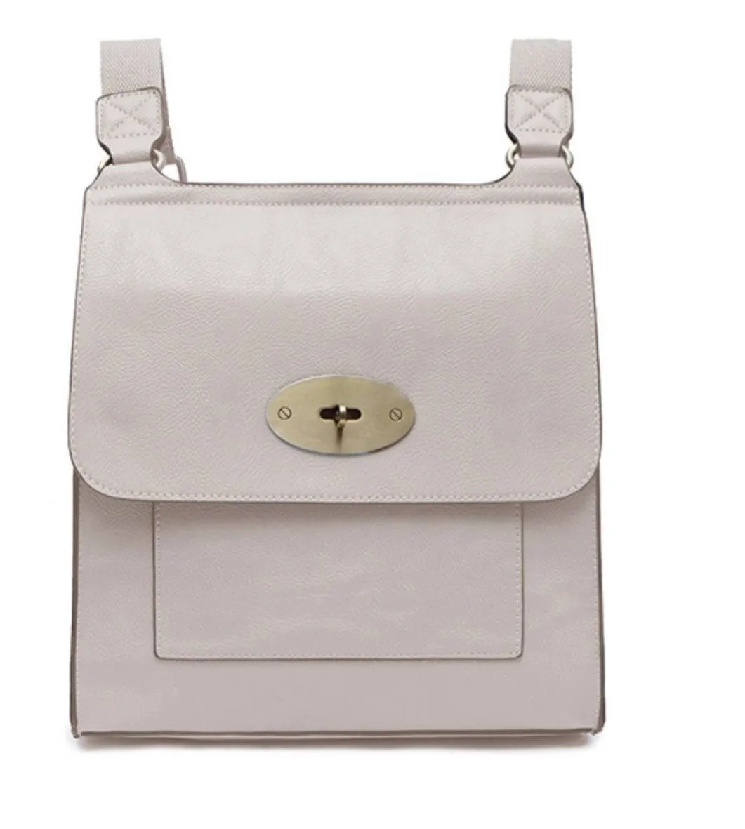 Large Tilly Messenger Crossbody Bag Beige