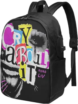 Liv Wrestler Morgan Laptop Backpack With Usb Charging Port Large Travel Bags Unisex Adult Gym Bags Daypack for Shopping Comfortable Business Backpack Computer Bag for Men&Women
