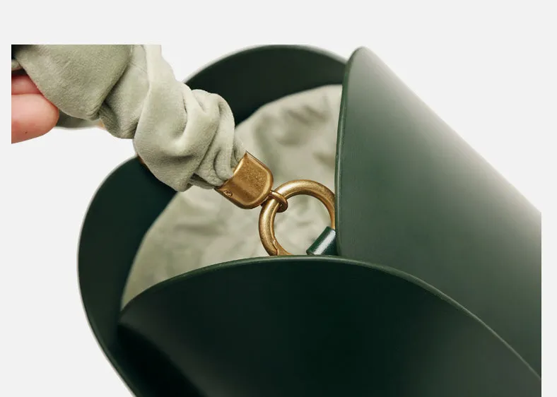 Lotus Leather Bucket Bag