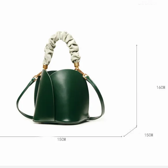 Lotus Leather Bucket Bag