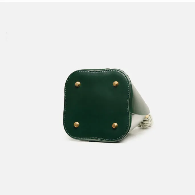 Lotus Leather Bucket Bag