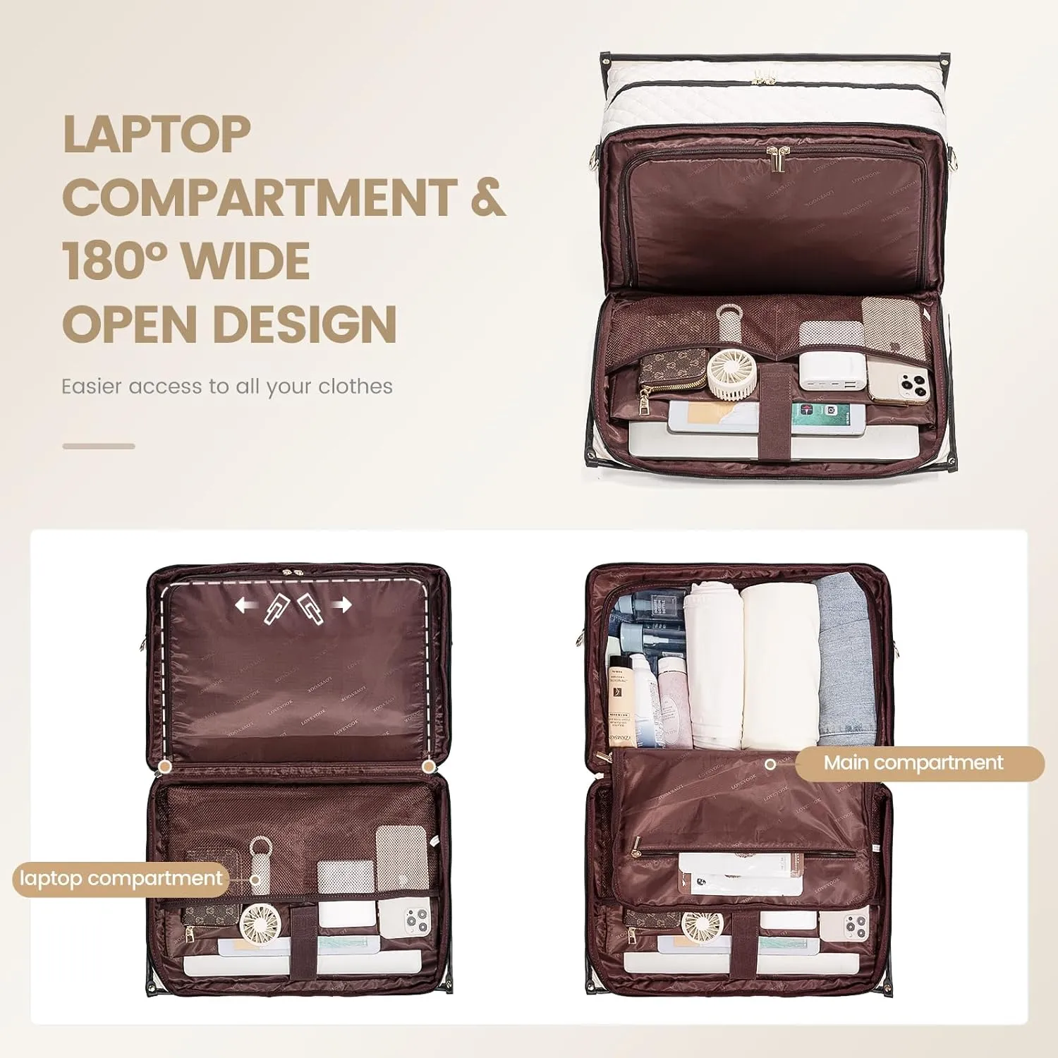 LOVEVOOK Travel Duffle Bag - Weekender & Overnight Bag for Women with Toiletry & Laptop Compartments