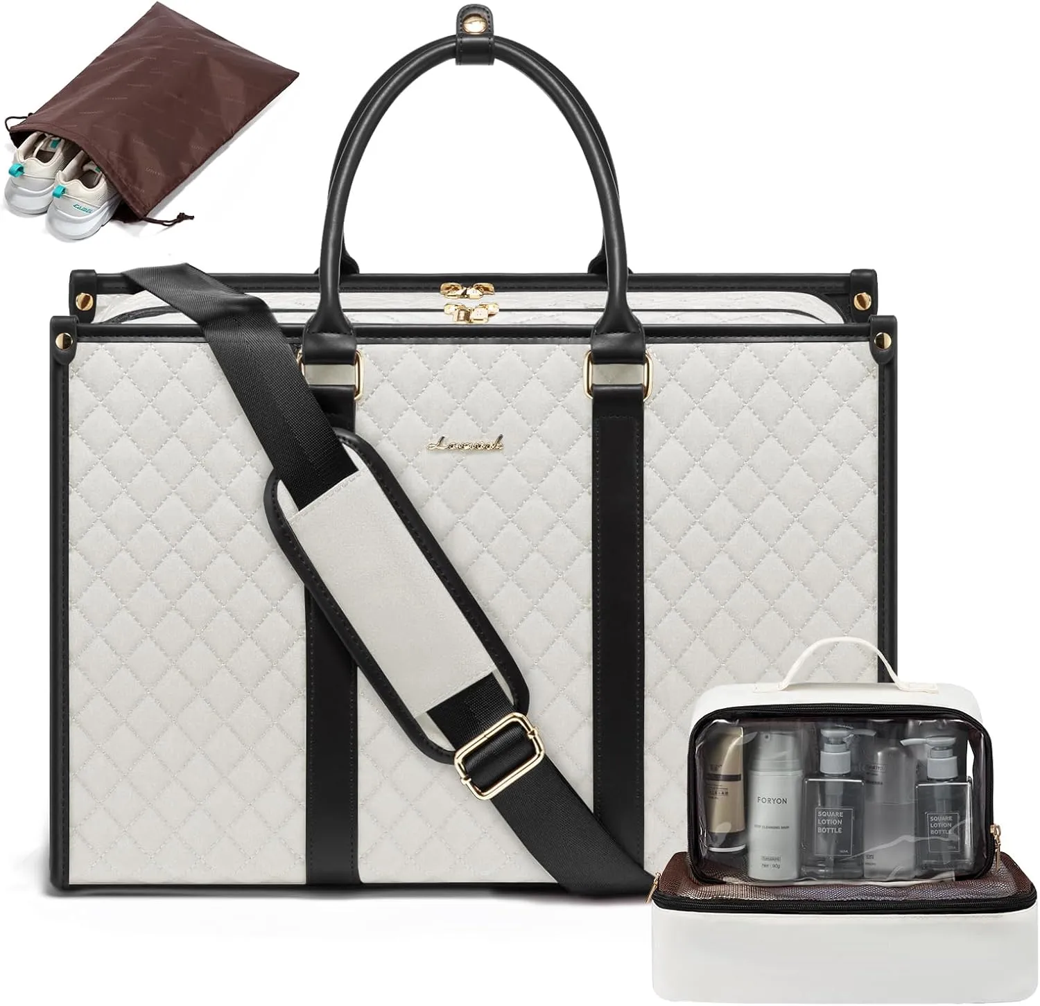LOVEVOOK Travel Duffle Bag - Weekender & Overnight Bag for Women with Toiletry & Laptop Compartments