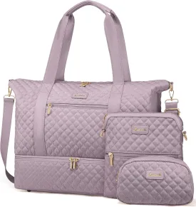 LOVEVOOK Weekender Bags for Women, Travel Duffle Bag with Shoe Compartment, Gym Duffel Bag with Makeup Bag Carry-on Tote Bag for Airplanes Weekend, Hospital Bags for Labor and Delivery