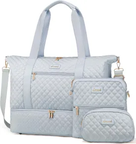 LOVEVOOK Weekender Bags for Women, Travel Duffle Bag with Shoe Compartment, Gym Duffel Bag with Makeup Bag Carry-on Tote Bag for Airplanes Weekend, Hospital Bags for Labor and Delivery