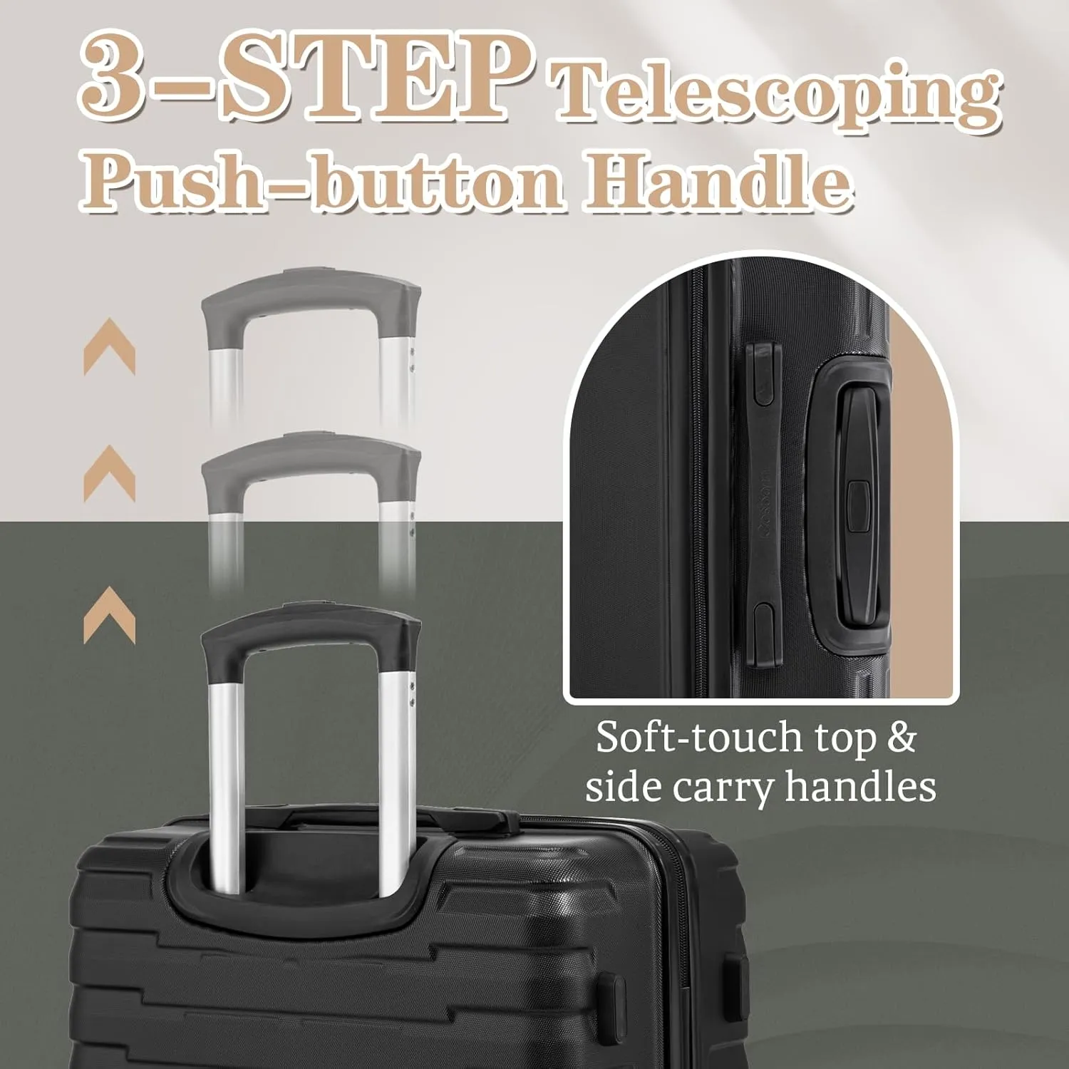 Luggage Sets 5 Piece Suitcases with Wheels, Suitcase Set ABS Hard Case Luggage with Spinner Wheels Durable Travel Luggage