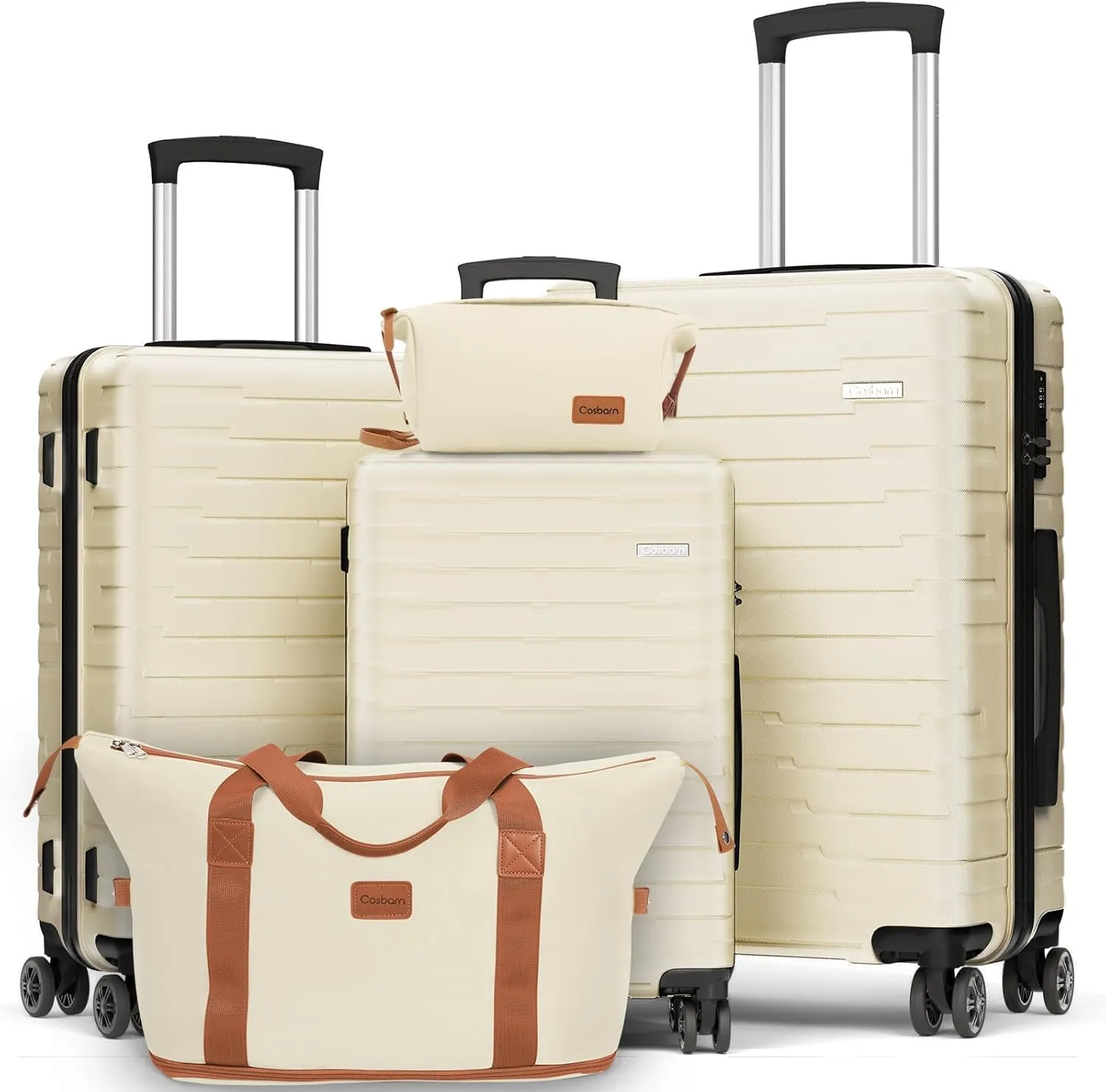 Luggage Sets 5 Piece Suitcases with Wheels, Suitcase Set ABS Hard Case Luggage with TSA Lock Spinner Wheels Durable Travel Luggage