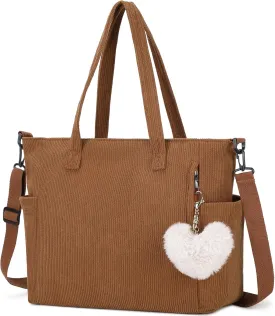 Makukke Corduroy Totes Bag Women - Shoulder Hobo Bag Handbags Crossbody Bag Big Capacity Shopping Purses
