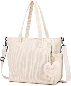 Makukke Corduroy Totes Bag Women - Shoulder Hobo Bag Handbags Crossbody Bag Big Capacity Shopping Purses