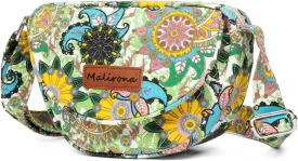 Malirona Women 's Durable Small Floral Crossbody Bag Canvas Messenger Handbag Multi Pocket Travel Satchel Purse