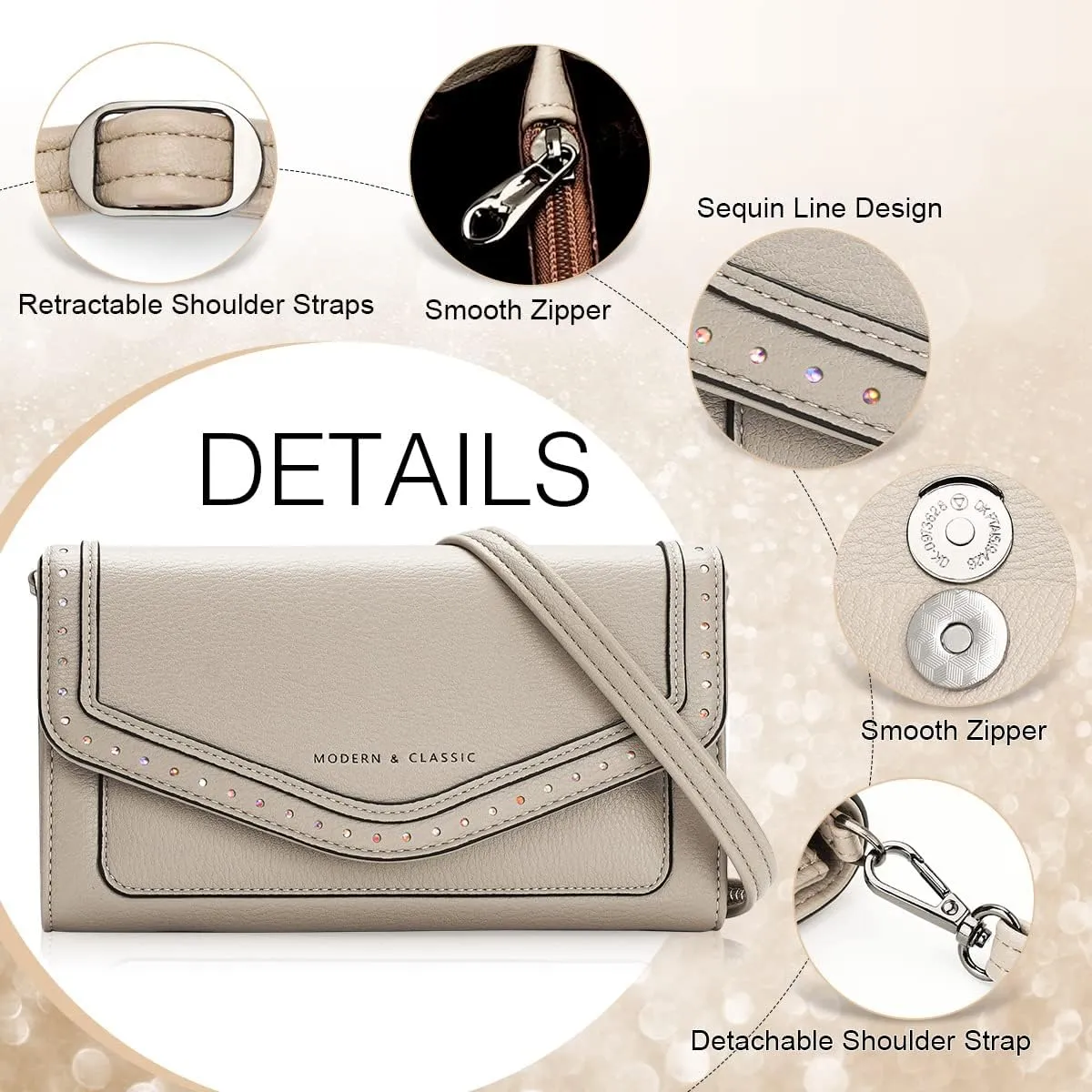 MEITRUE Crossbody Bags For Women,Wallet Phone Purse Shoulder handbags Multi-Function Small RFID Clutch Card Holder