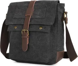 Men Small Canvas Crossbody Messenger Purse Shoulder Bag Small Vintage Satchel Travel Bags For Work Business Unisex