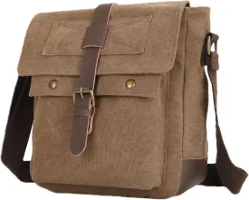 Men Small Canvas Crossbody Messenger Purse Shoulder Bag Small Vintage Satchel Travel Bags For Work Business Unisex
