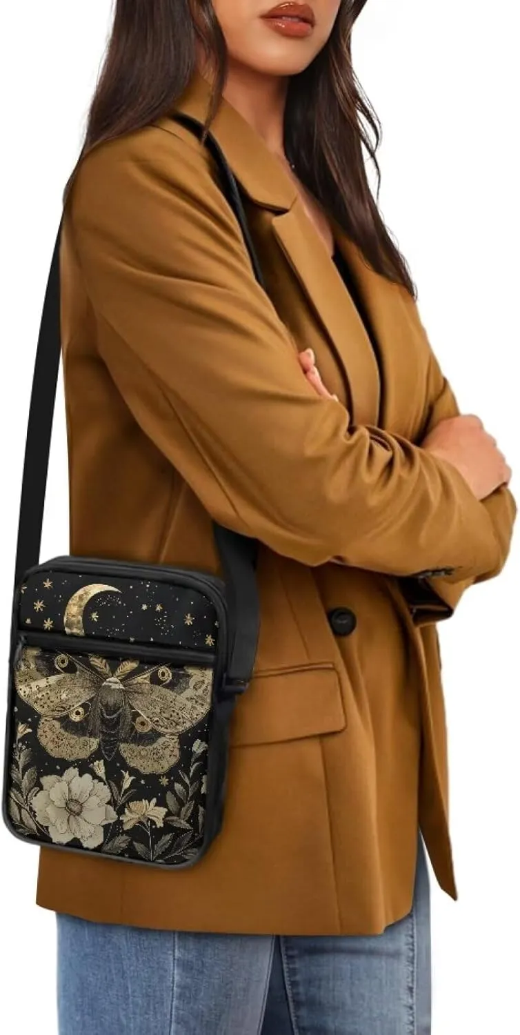 Messenger Bag for Women Lightweight Adjustable Crossbody Bag Compact Sling Satchel Casual Purse for Travel Everyday