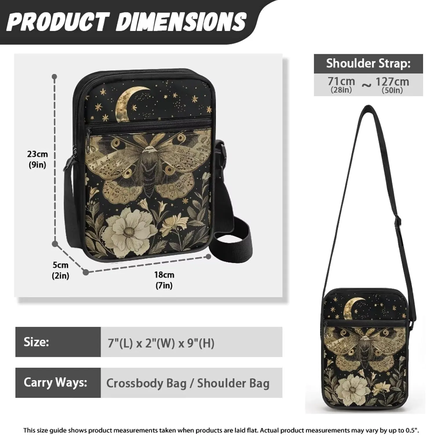 Messenger Bag for Women Lightweight Adjustable Crossbody Bag Compact Sling Satchel Casual Purse for Travel Everyday