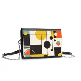 Mid century Modern Bag, Mid Century Handbag, Op Art Geometric Handbag, PU leather handbag, Gifts for her, Unique Handbag