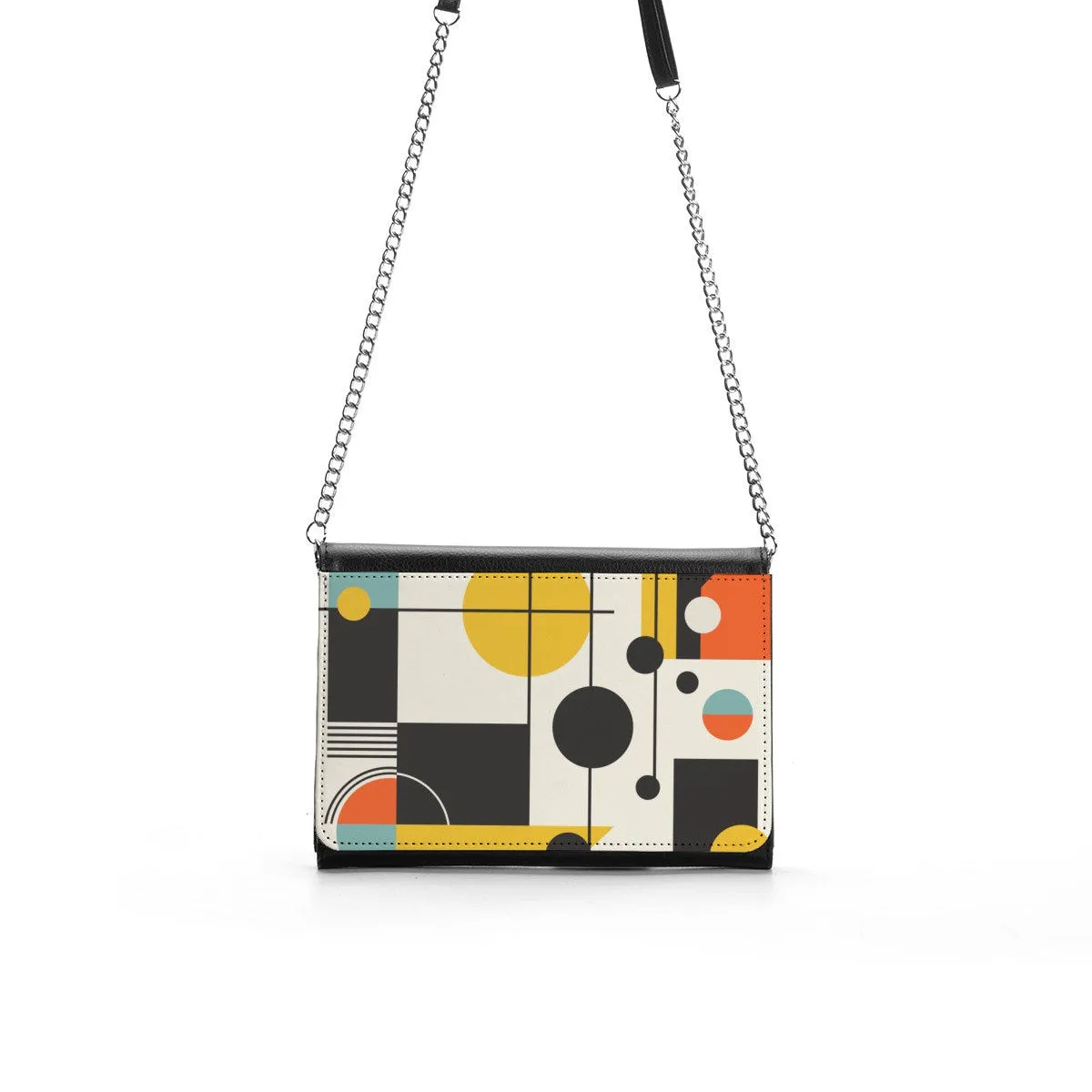 Mid century Modern Bag, Mid Century Handbag, Op Art Geometric Handbag, PU leather handbag, Gifts for her, Unique Handbag
