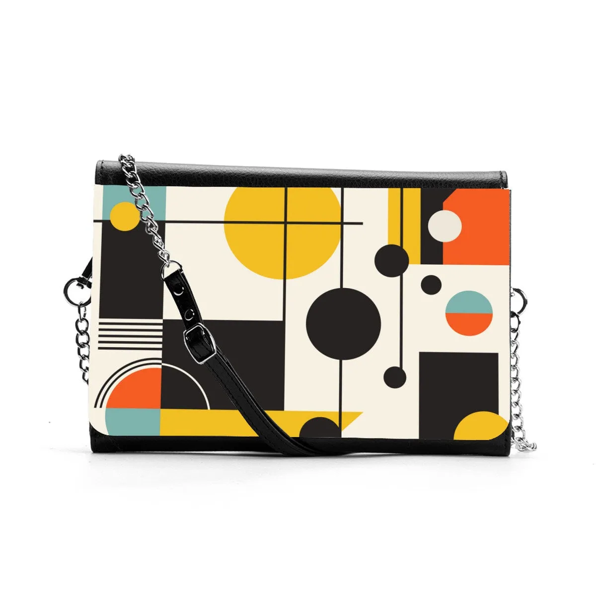 Mid century Modern Bag, Mid Century Handbag, Op Art Geometric Handbag, PU leather handbag, Gifts for her, Unique Handbag