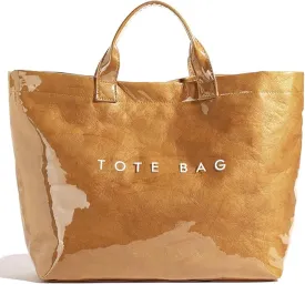 MINGRI Large Tote Bags for Women PVC Clear Totes Bag Plastic Carry All Bag Kraft Paper Shoulder Handbag Hobo for Work Travel