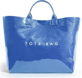 MINGRI Large Tote Bags for Women PVC Clear Totes Bag Plastic Carry All Bag Kraft Paper Shoulder Handbag Hobo for Work Travel