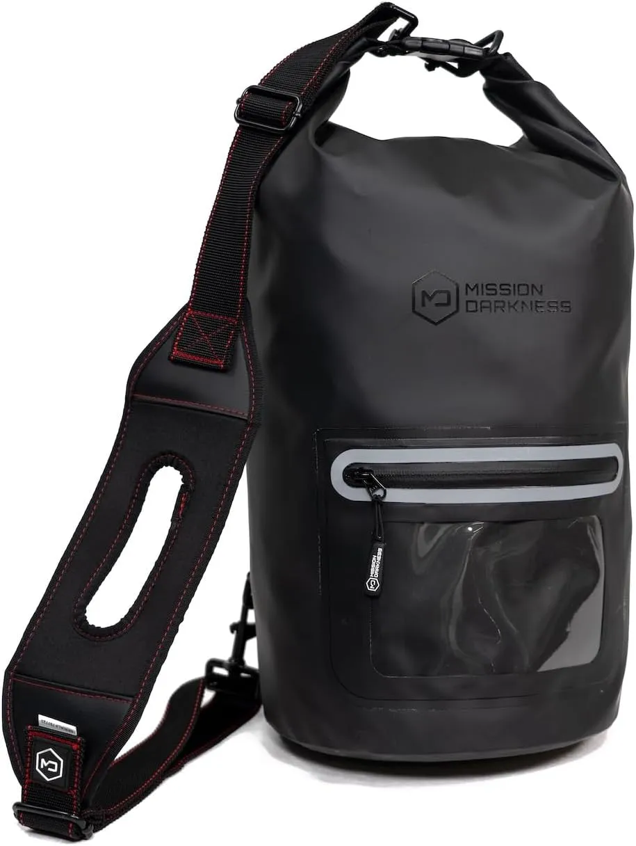 Mission Darkness Dry Shield Faraday Tote 15L // Waterproof Dry Bag for Electronic Device Security & Transport // Signal Blocking, Anti-Tracking, EMP & CME Shield, Data Privacy for Mobile Devices