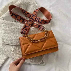 Modern New Trendy Style Women's Leather Chain Purse Shoulder Handbag Messenger Small Square Bag