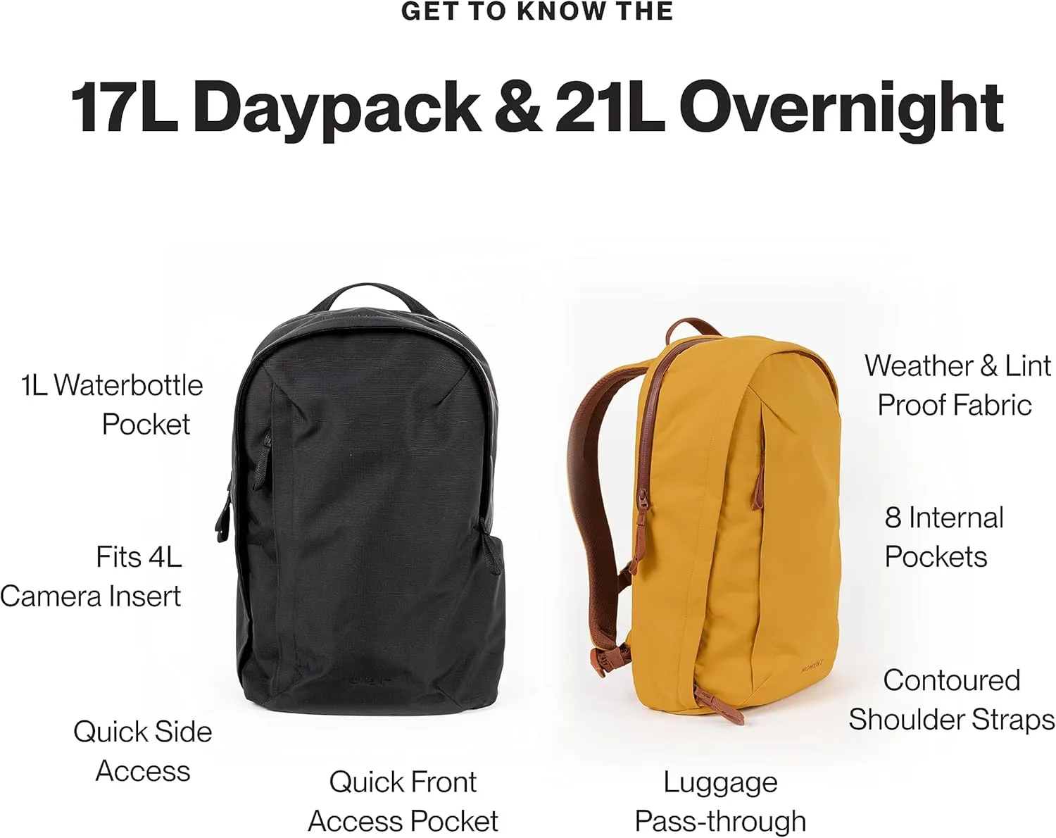 Moment Everything Backpack  17L or 21L Weatherproof Everyday Camera & Laptop Bag [Gen 2, Black, 17L]