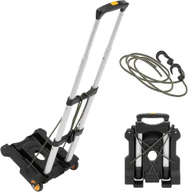 Mount-It! Luggage Cart with Wheels Foldable | Strong, Compact Luggage Cart Holds 77 Pounds - Carry Boxes, Backpacks and Luggage Smoothly with Our Folding Luggage Cart