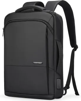 Muzee 3in1 Slim Business Backpack Laptop Backpack For Men with Executive Briefcase Casual Daypack Fits 15.6 Inch Laptop USB Port Black