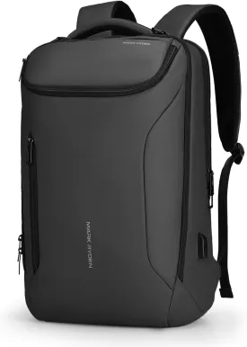 Muzee Business Backpack for Men,Waterproof and Travel Laptop Backpack with USB Charging, Fits 17 Inch Laptop and Tech Gear